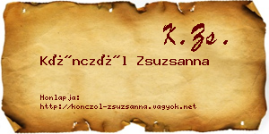 Könczöl Zsuzsanna névjegykártya